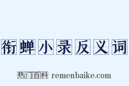 衔蝉小录反义词是什么意思的图片